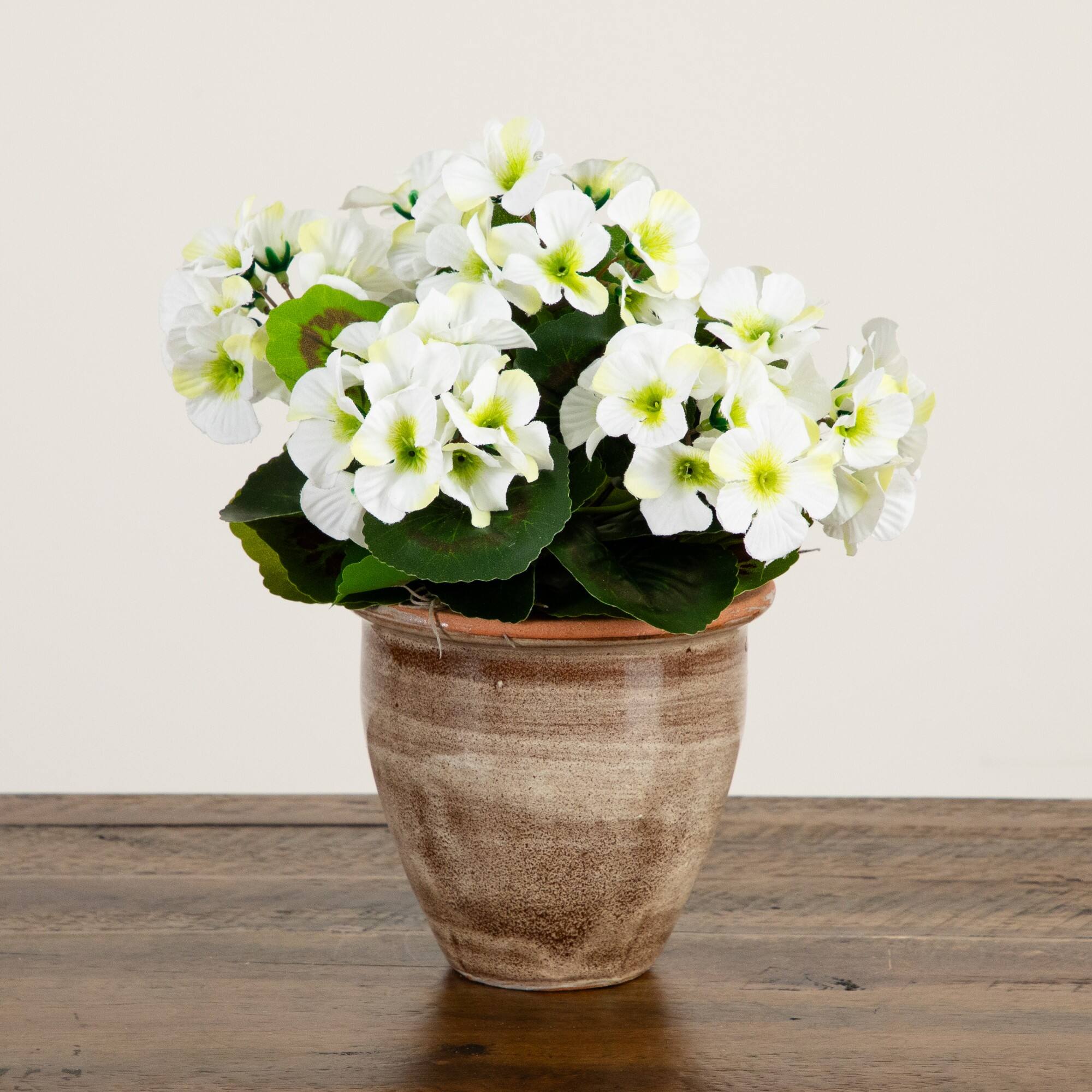 11" UV Resistant Artificial Geranium in Ceramic Planter (Indoor/Outdoor)